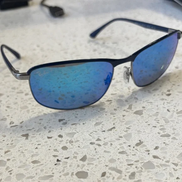 Ray-Ban Black Frame with Blue Lenses Sunglasses